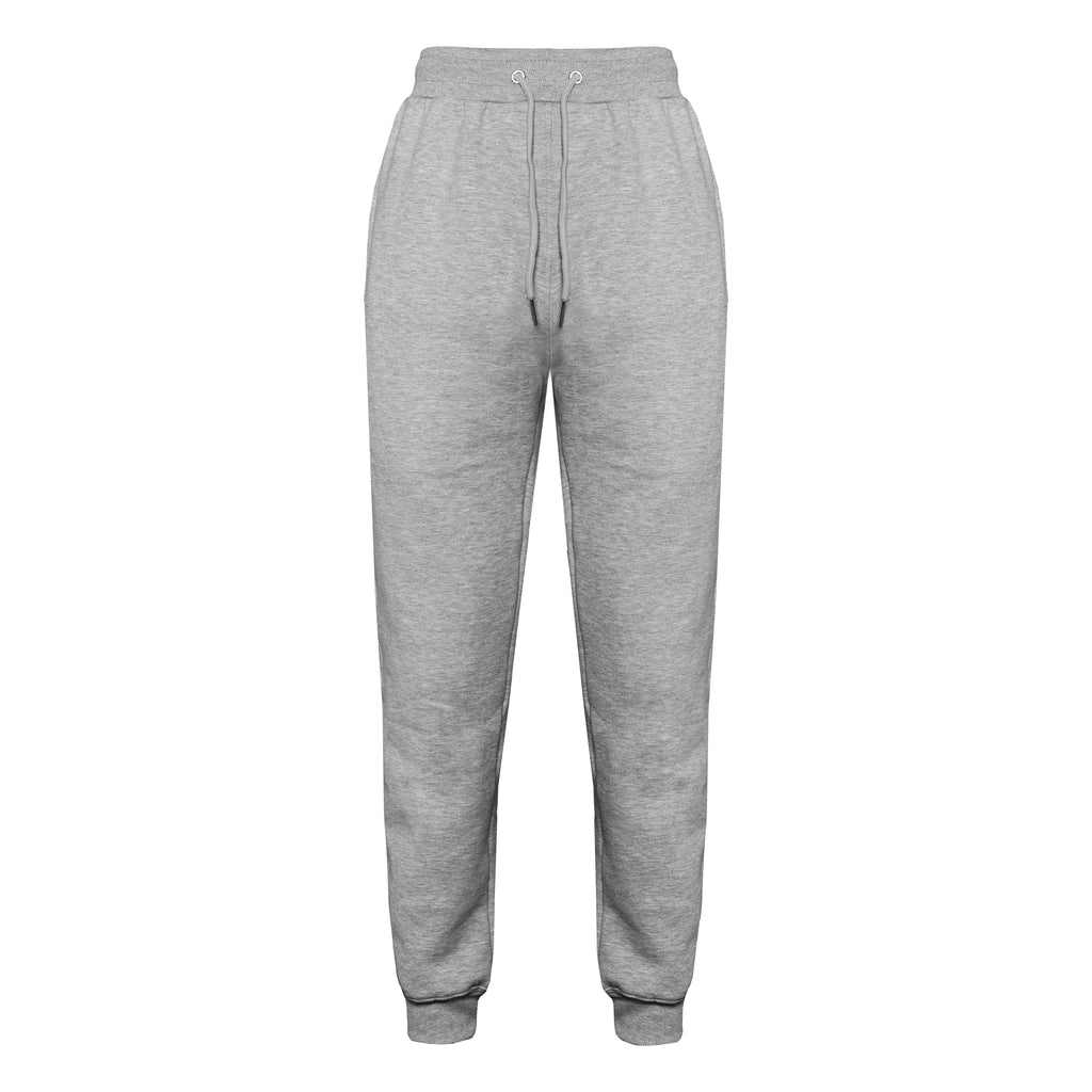 Plain Cotton Fleece Joggers – Grey