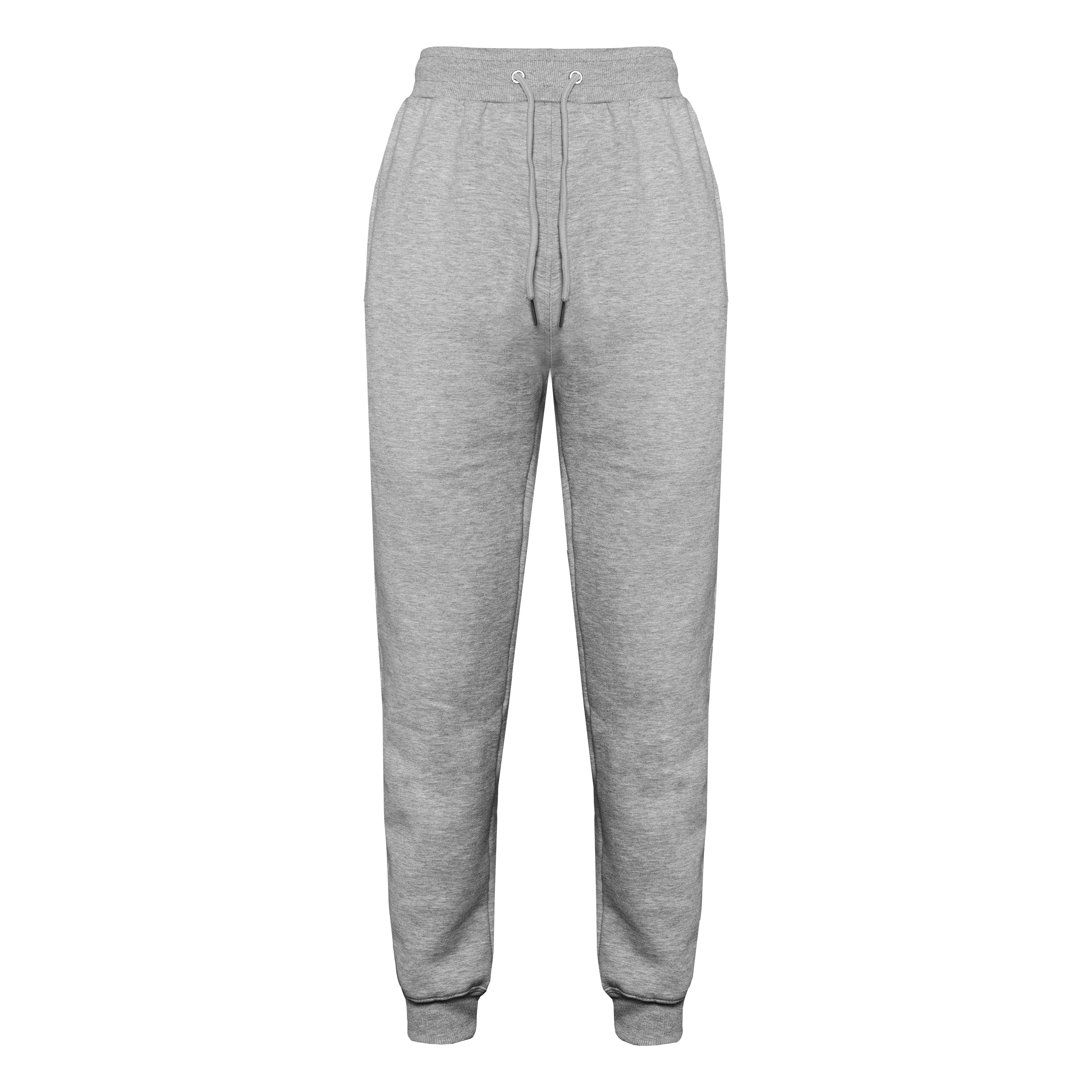 Plain Cotton Fleece Joggers – Grey