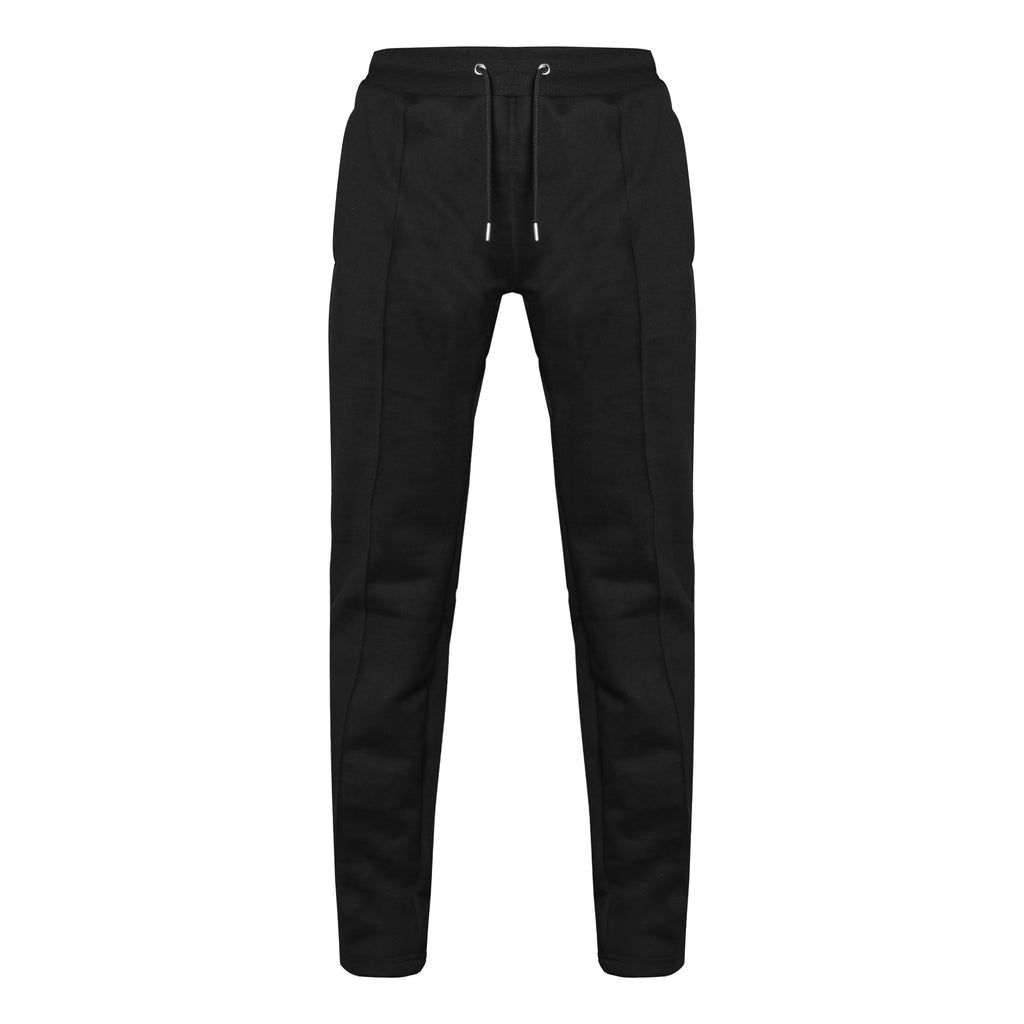 Plain Cotton Fleece Joggers – Black (Straight Leg)