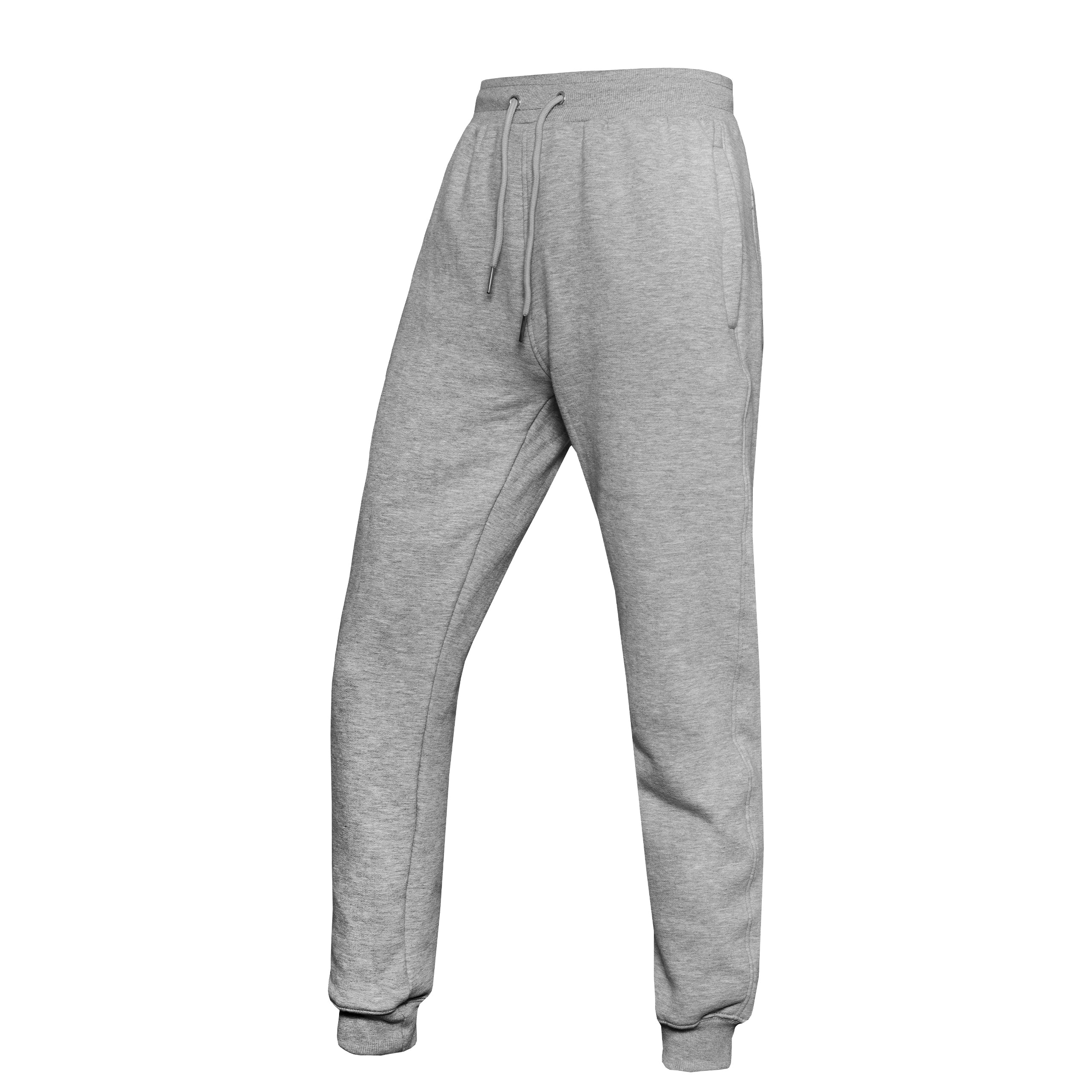 Plain Cotton Fleece Joggers – Grey
