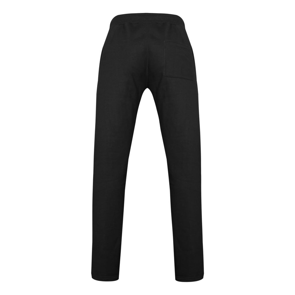 Plain Cotton Fleece Joggers – Black (Straight Leg)